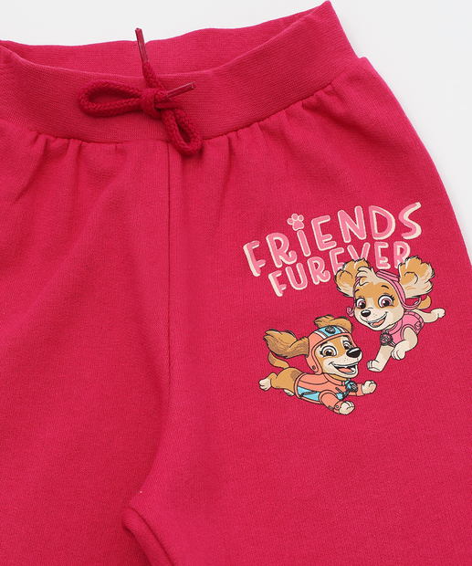 Calça Infantil Moletom Patrulha Canina Marisa Rosa
