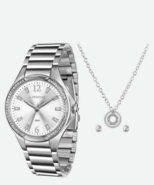 Kit Relógio Feminino Strass Lince LRMJ061L KA3YB2SX