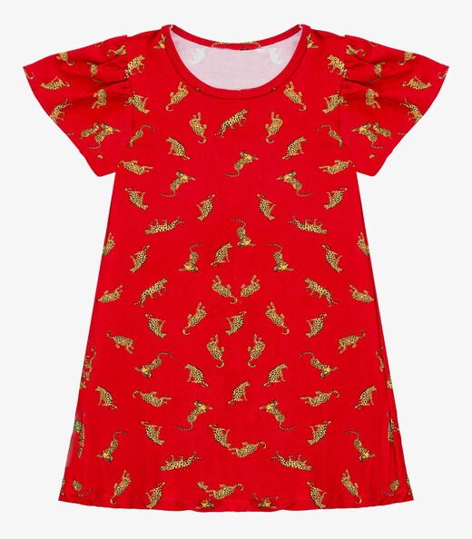 Vestido Infantil Feminino Estampado Select Vermelho