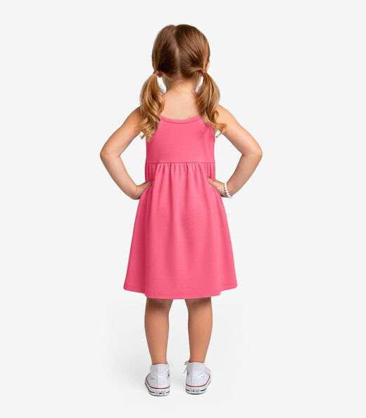 Vestido Feminino Infantil de Alças Select Rosa