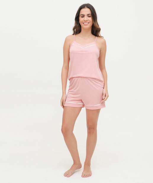 Pijama Feminino Viés Sem Manga Marisa