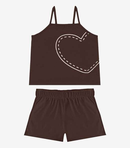 Image_Conjunto Infantil Blusa e Shorts Feminino Select Marrom
