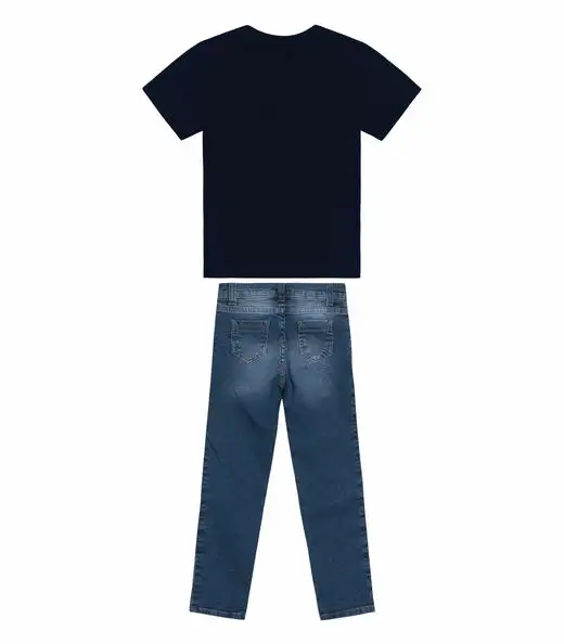 Conjunto Infantil Camiseta Com Calça Trick Nick Azul