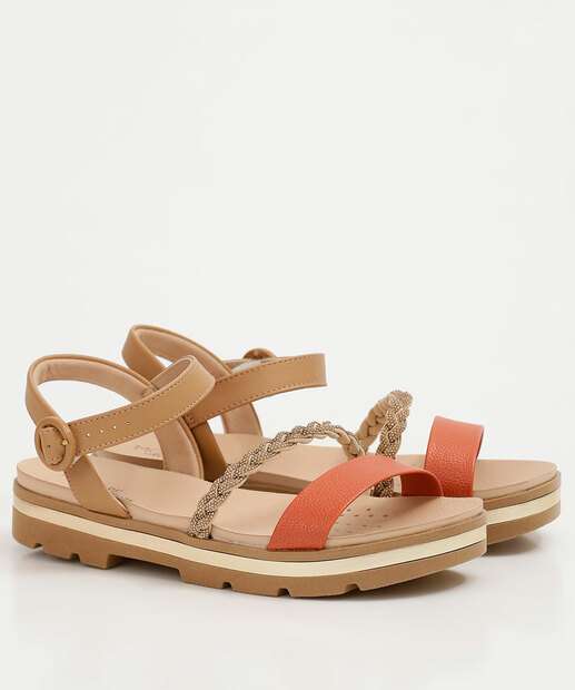 Sandália Feminina Flatform Tratorado Strass Modare 