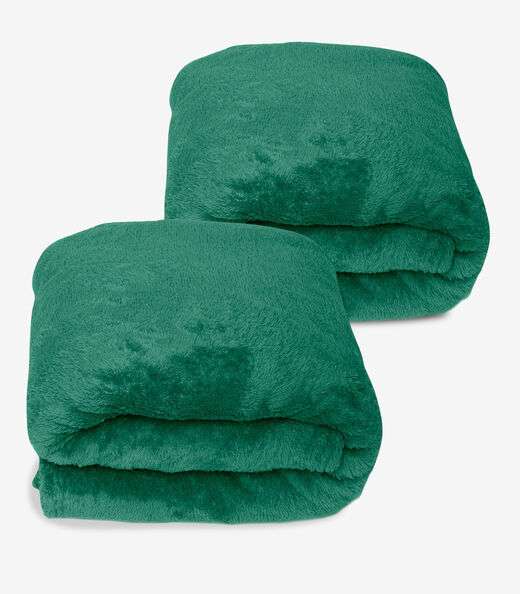 Image_Kit 2 Mantas de Microfibra Lisa Casal Infinita Cor Verde