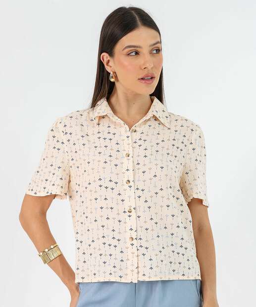 Image_Camisa Cropped Feminina Estampada Marisa Bege
