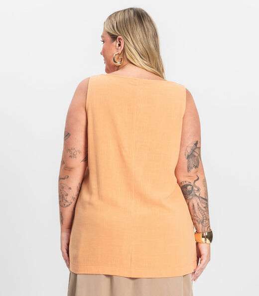Regata Feminina Plus Size Secret Glam Laranja