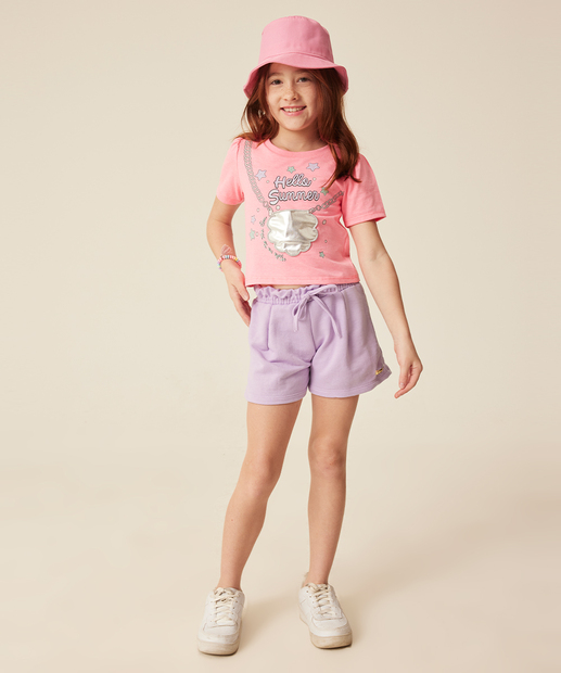 Short Infantil Moletinho Clochard Tam 4 a 10