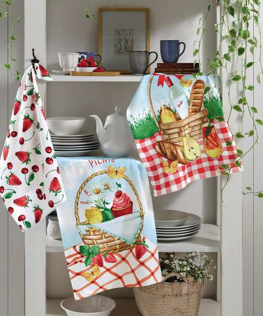 Kit Pano de Copa Felpudo Picnic Döhler 3 Peças