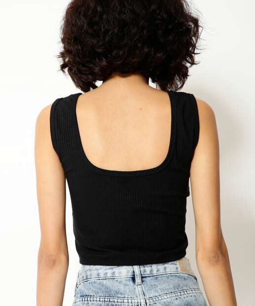 Blusa Cropped Feminina Canelada Marisa