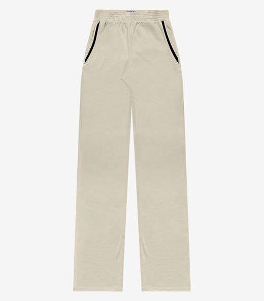 Calça Wide Leg Moletinho Feminina Minty Bege