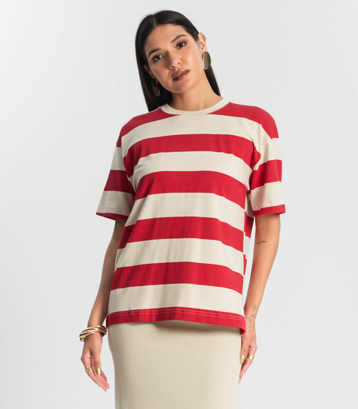 Image_T- Shirt Feminina Cotton Leve Rovitex Vermelho