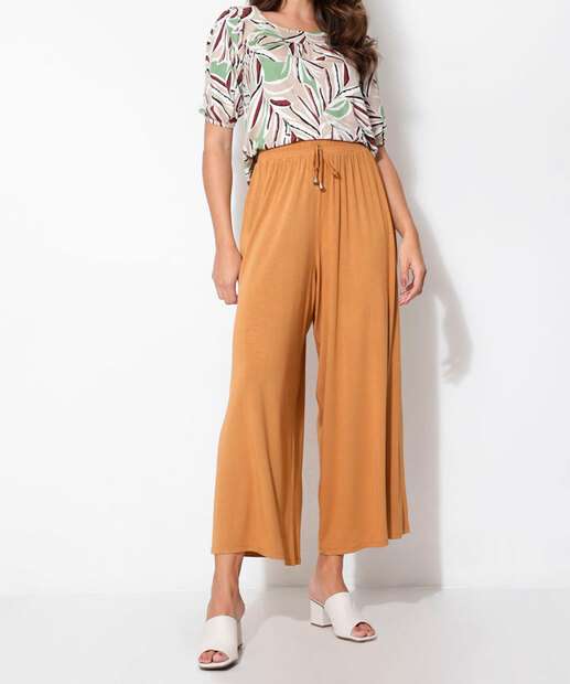 Blusa Feminina Estampa Folhas Manga Curta Marisa