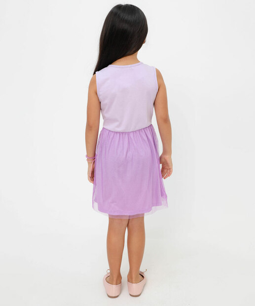 Vestido Infantil Fantasia Rapunzel  Disney Tam 4 a 10 Lilás