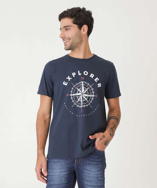 Image_Camiseta Masculina Estampa Bússola MR