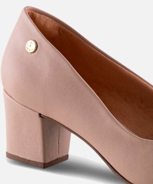 Peep Toe Feminino Salto Grosso Via Uno 