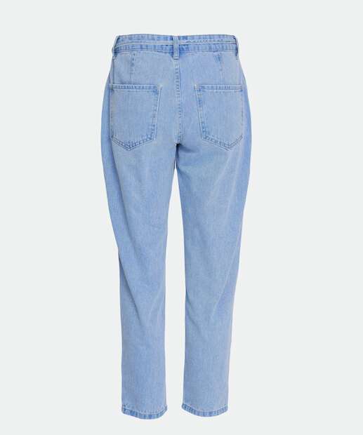 Calça Mom Jeans Feminina Bolsos Marisa