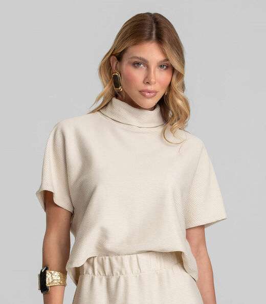 Image_Blusa Feminina Ampla Moletinho Texturizado Dianna Bege