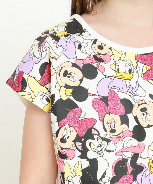 Camiseta Infantil Manga Curta Minnie Disney Tam 4 a 10 