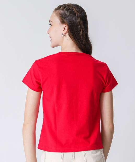 Camiseta Juvenil Hello Kitty Tam 10 a 16 Vermelho