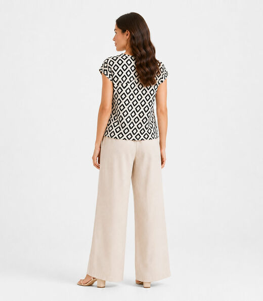 Blusa Feminina Estampada Rovitex Bege