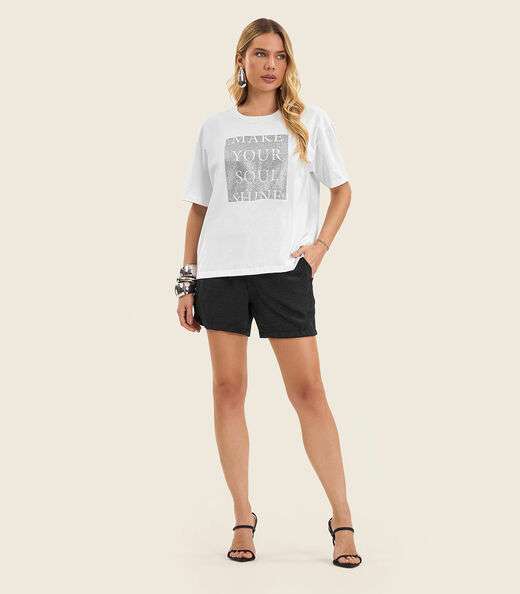 T- Shirt Feminina Manga Curta Endless Branco
