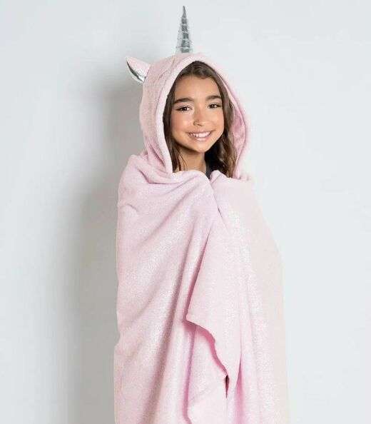 Manta Infantil Com Touca Lar E Lazer Rosa