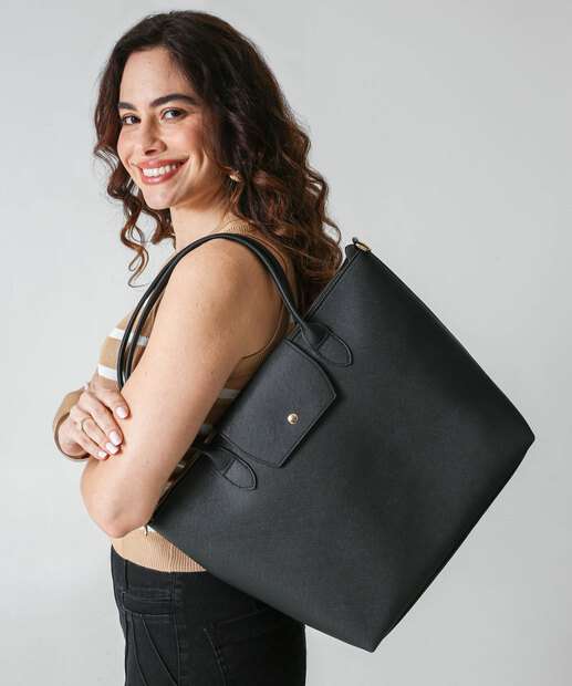 Image_Bolsa De Ombro Tote Feminina Marisa Preto 