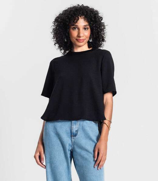 Image_Blusa Feminina Manga Curta Rovitex Preto