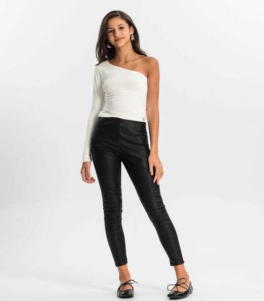 Blusa Juvenil Feminina Um Ombro Só Minty Bege