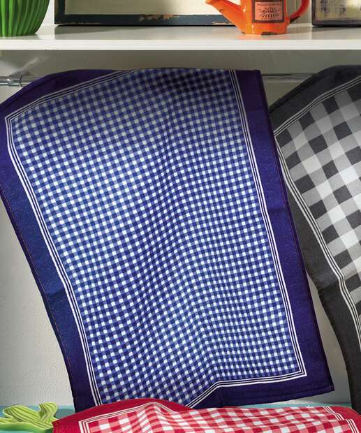 Kit Pano de Copa Felpudo Xadrez Prata Döhler 3 Peças