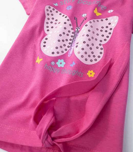 Conjunto Infantil Menina Blusa Com Shorts Select Rosa
