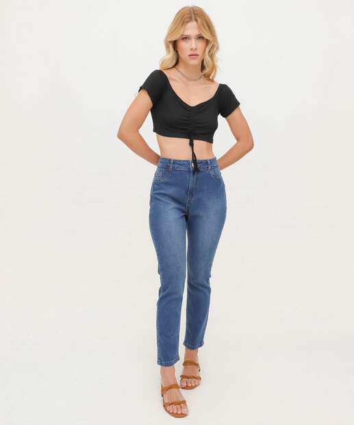 Calça Jeans Skinny Feminina Cintura Alta