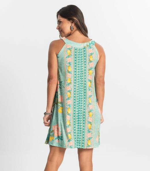 Vestido Curto Feminino Em Liganete Select Verde