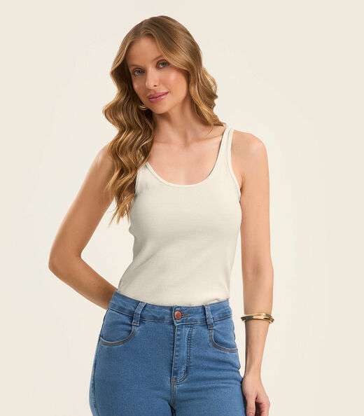 Blusa De Alca Básica Feminina Rovitex Bege