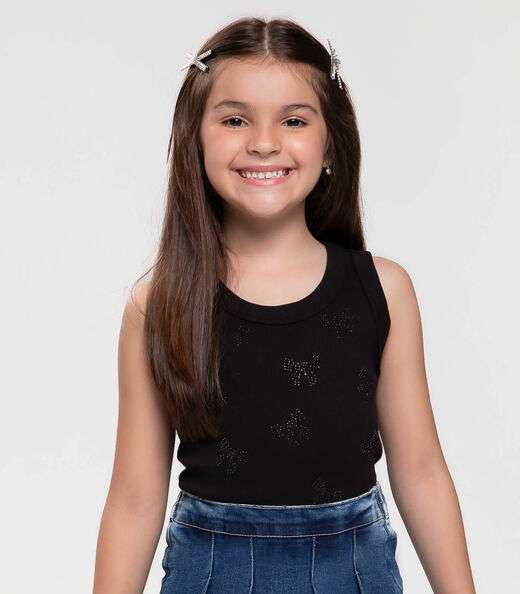 Regata Básica Infantil Feminina Trick Nick Preto