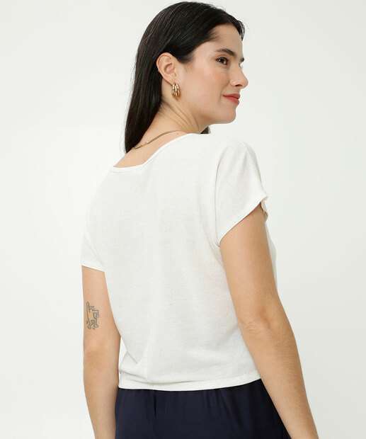 Blusa Feminina Estampa Coqueiro Manga Curta Marisa