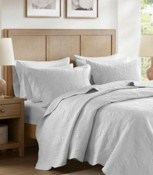 Jogo De Colcha Queen Milão 150 Fios Corttex Branco