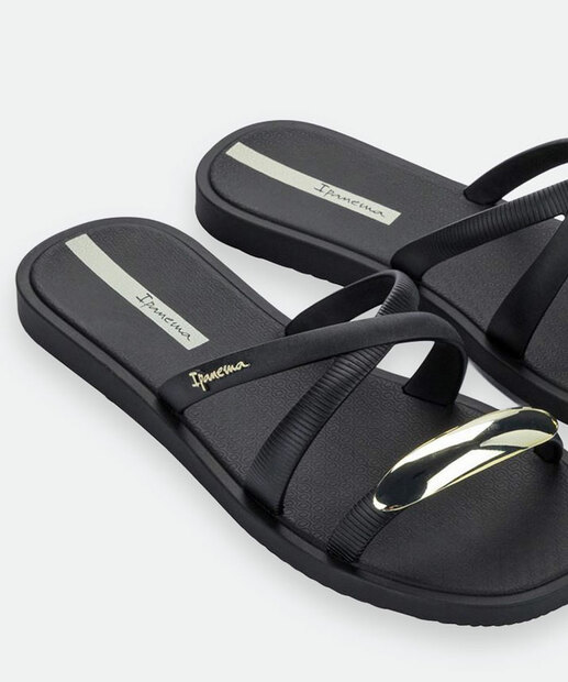 Chinelo Feminino Ipanema Slide Metal-Chic Preto