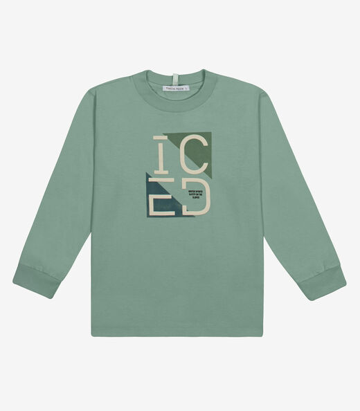 Image_Camiseta Infantil Menino Meia Malha Trick Nick Verde