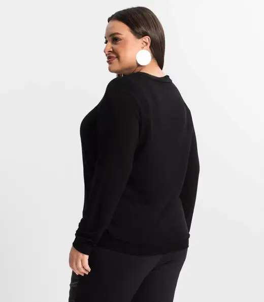 Blusão Feminino Plus Size Secret Glam Preto