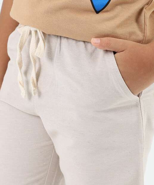 Calça Infantil Reta Bolsos Marisa Tam 4 a 10 Bege