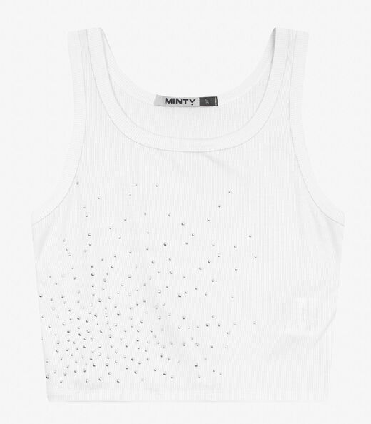 Regata Juvenil Feminina em Ribana de Viscose Minty Branco