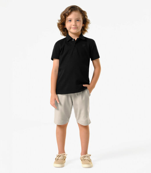 Conjunto Infantil Polo Com Bermuda Trick Nick Preto