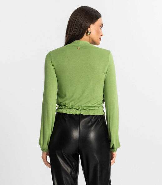 Blusa Feminina Tricot Manga Longa Endless Verde