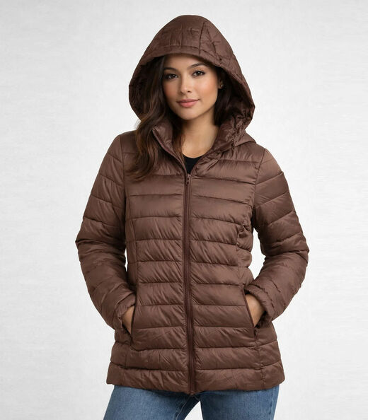 Image_Jaqueta Puffer Feminina Com Capuz Sea Surf Marrom