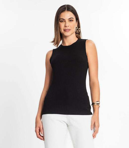 Image_Regata Feminina Ribana Canelada Rovitex Preto