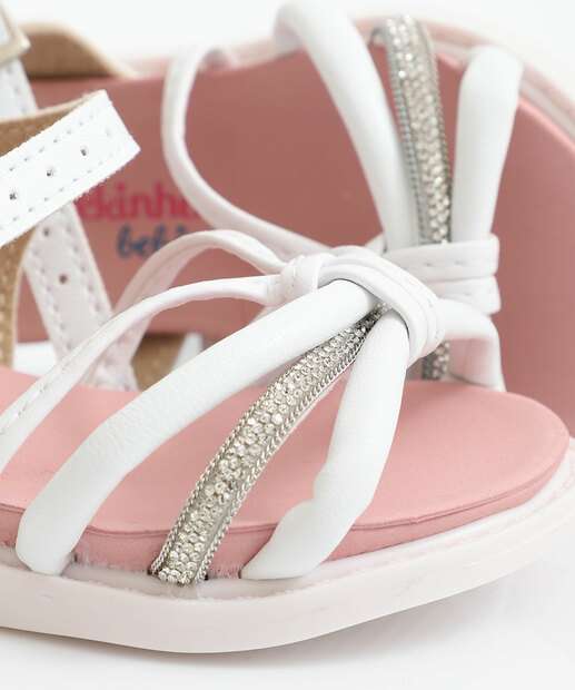 Sandália Infantil Strass Molekinha Branco