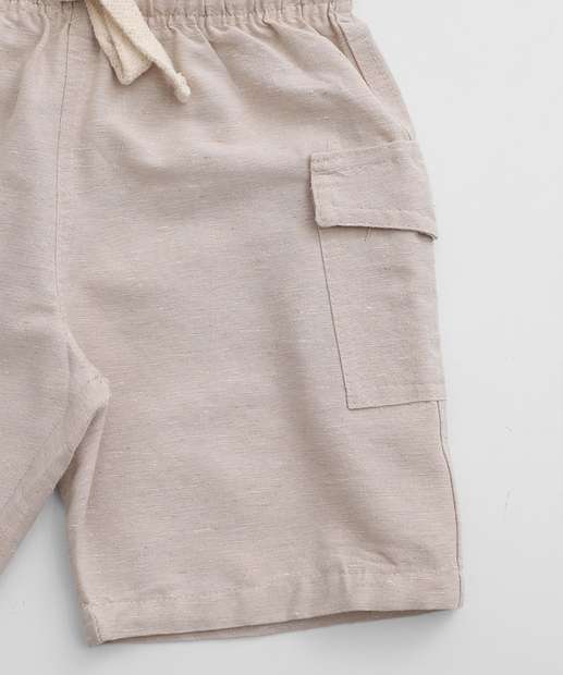 Bermuda Infantil Textura Cargo MR Tam 1 a 3