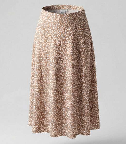 Saia Midi Com Recorte Nas Costas Infinita Cor Marrom